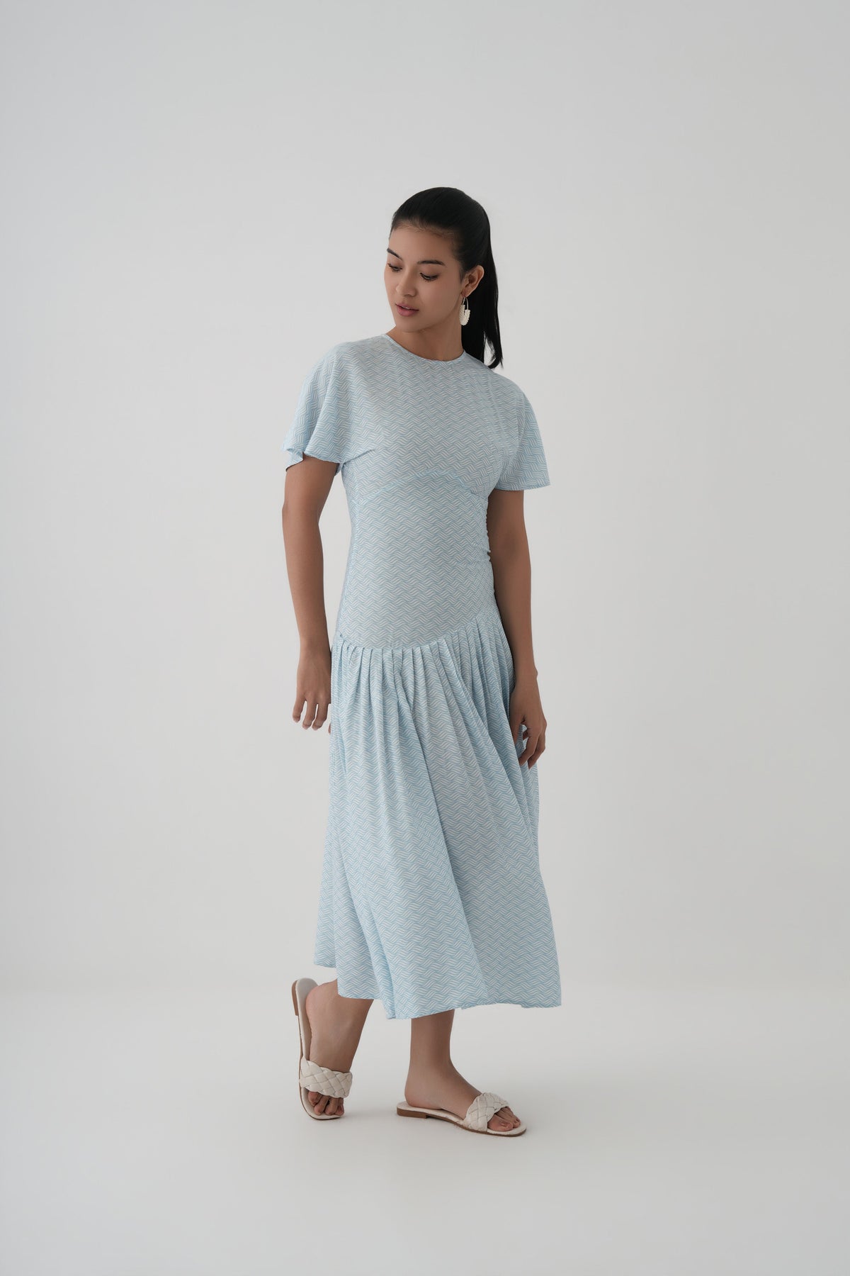 light blue Aqua Ripple Maxi dress For Women
