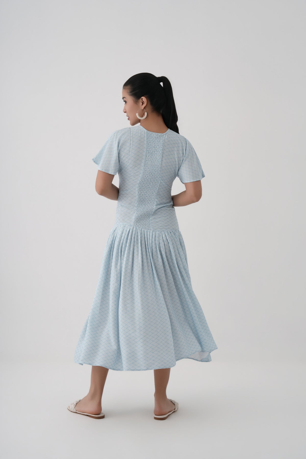 light blue Aqua Ripple Maxi dress For Women