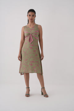 Tie-Front Midi Dress