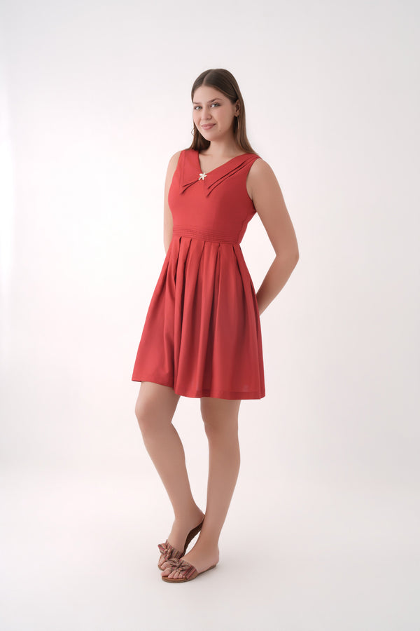 Classic Pleated Midi dress