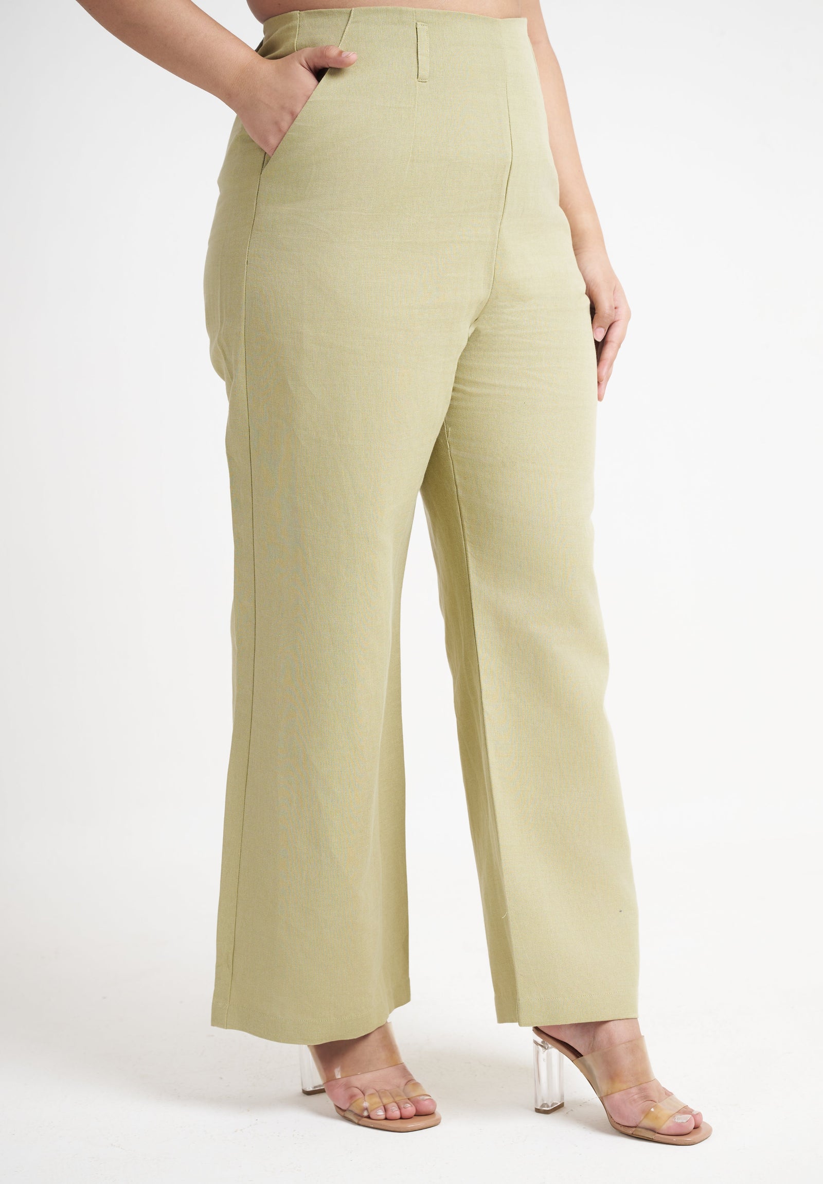Seamless Straight Leg Trouser in Sage Green