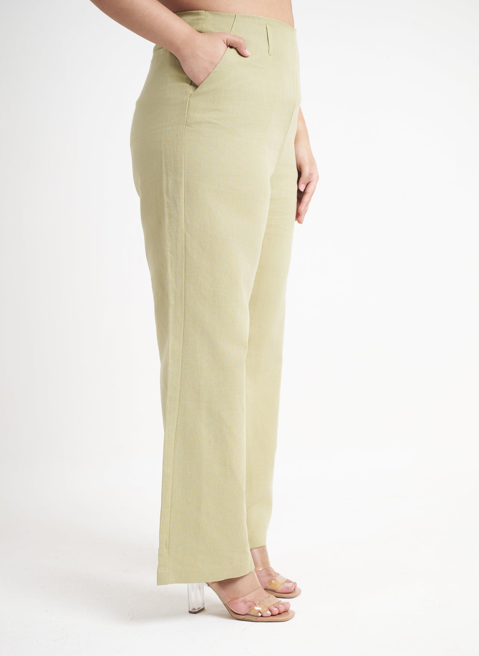 Seamless Straight Leg Trouser in Sage Green