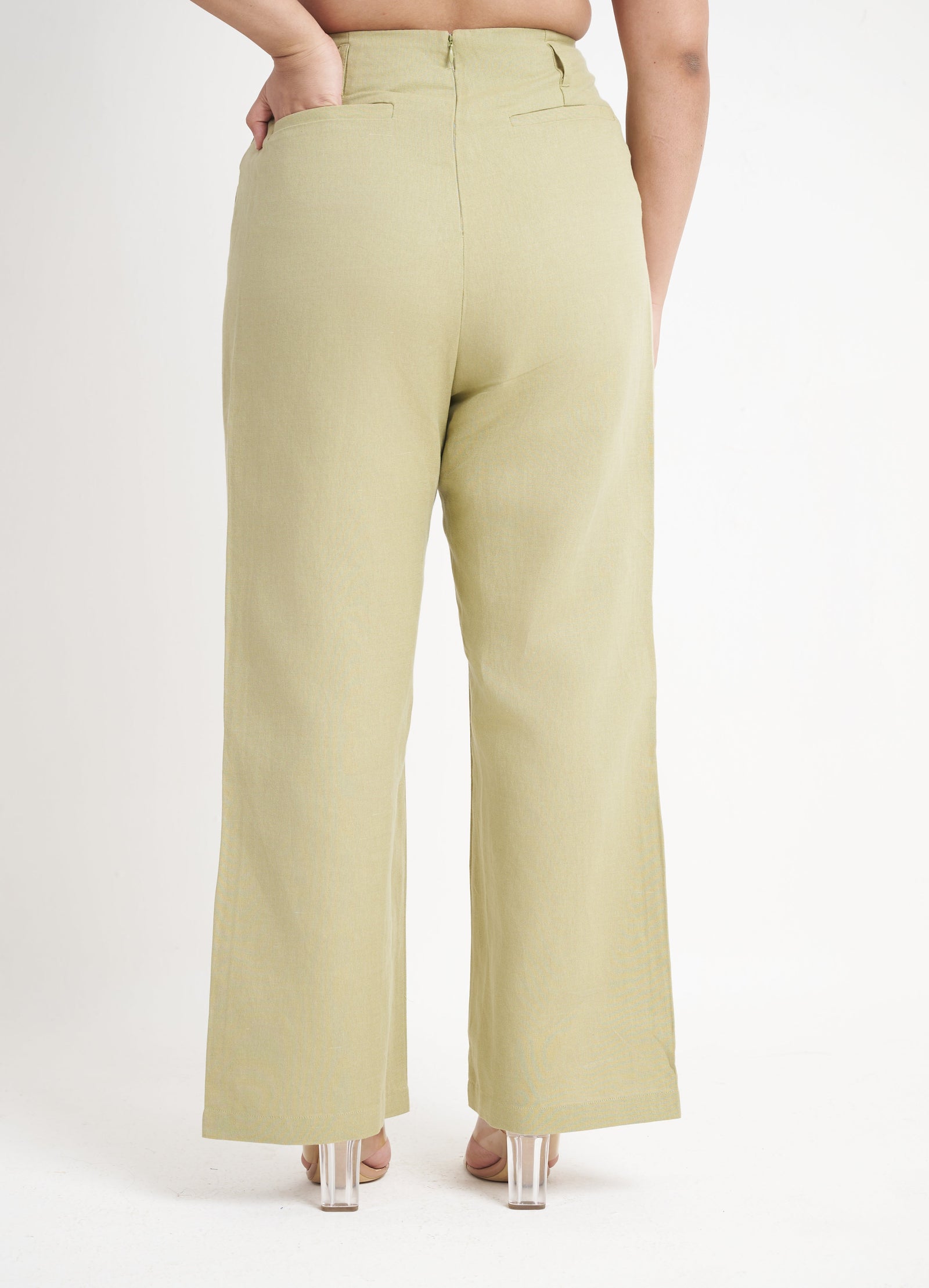 Seamless Straight Leg Trouser in Sage Green