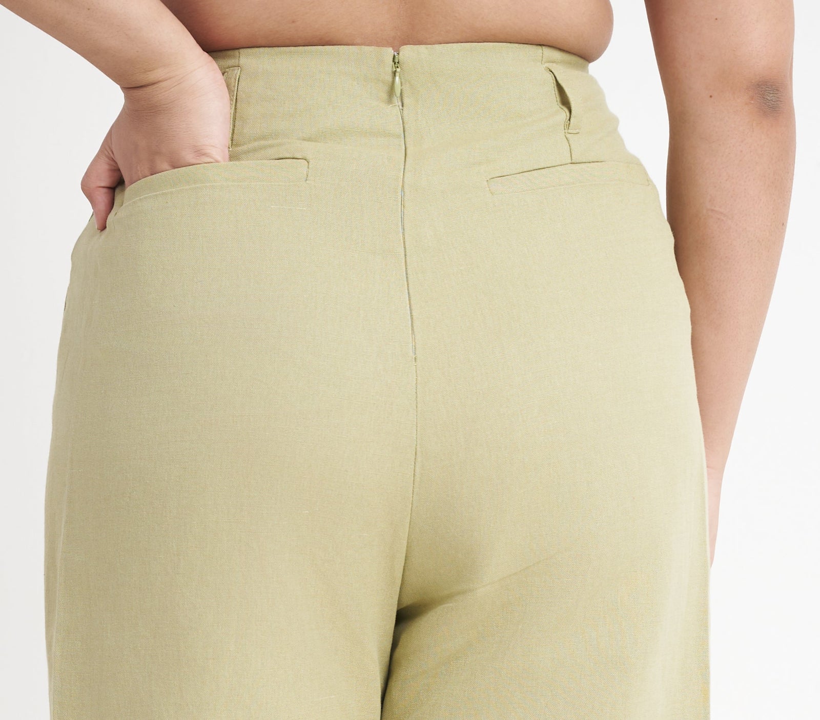 Seamless Straight Leg Trouser in Sage Green