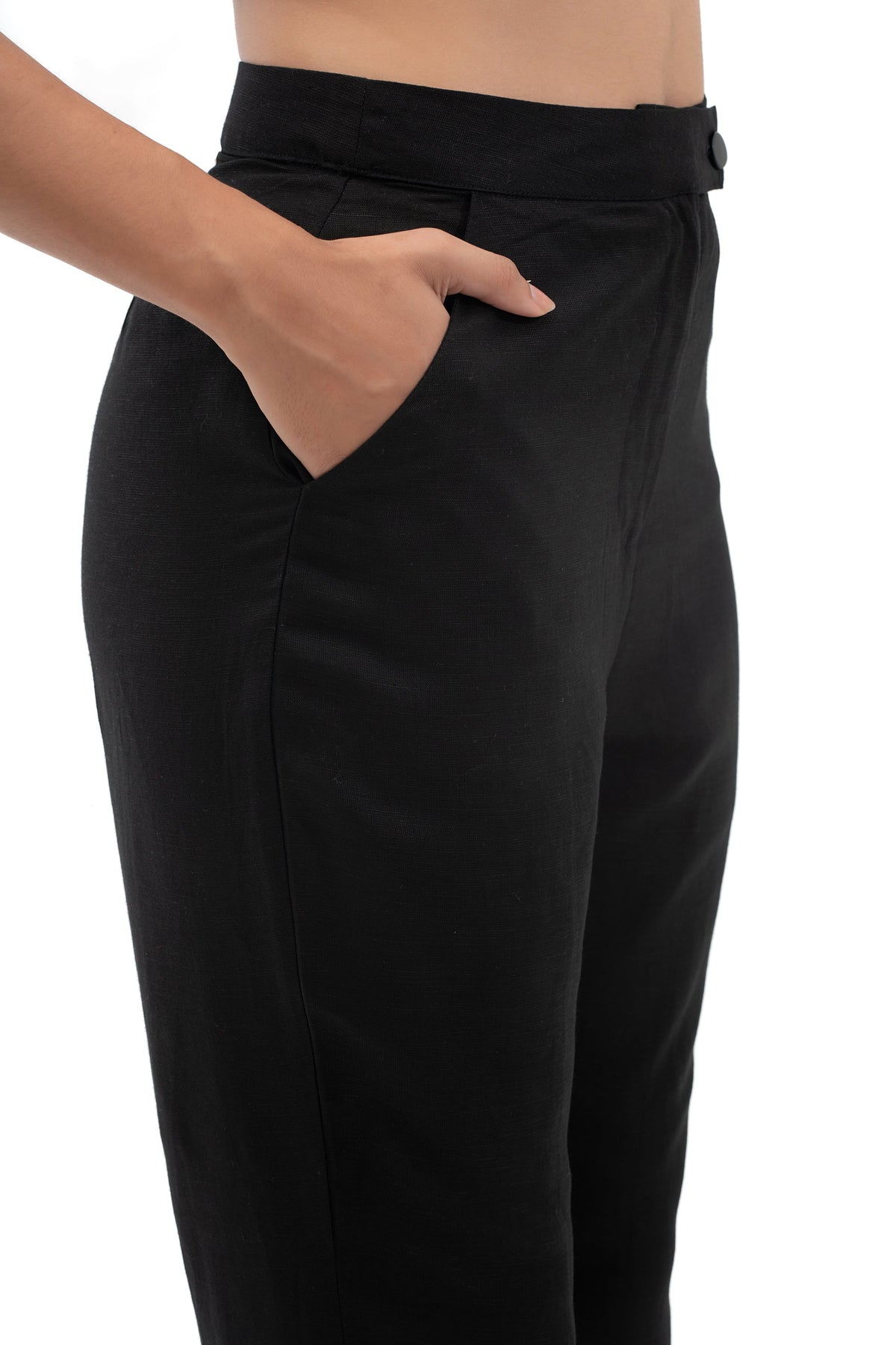 Tailored Bootcut Trousers in Black Beauty