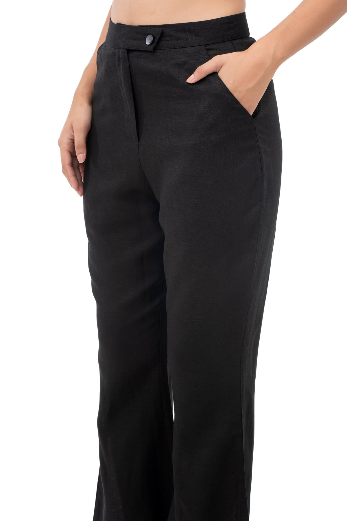 Tailored Bootcut Trousers in Black Beauty