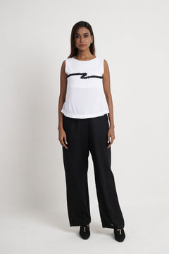 Beaded Embroidered Sleeveless Top