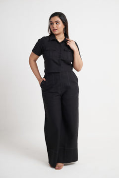 Utility Crop Shirt & Wide Leg Trouser Co-ord Set
