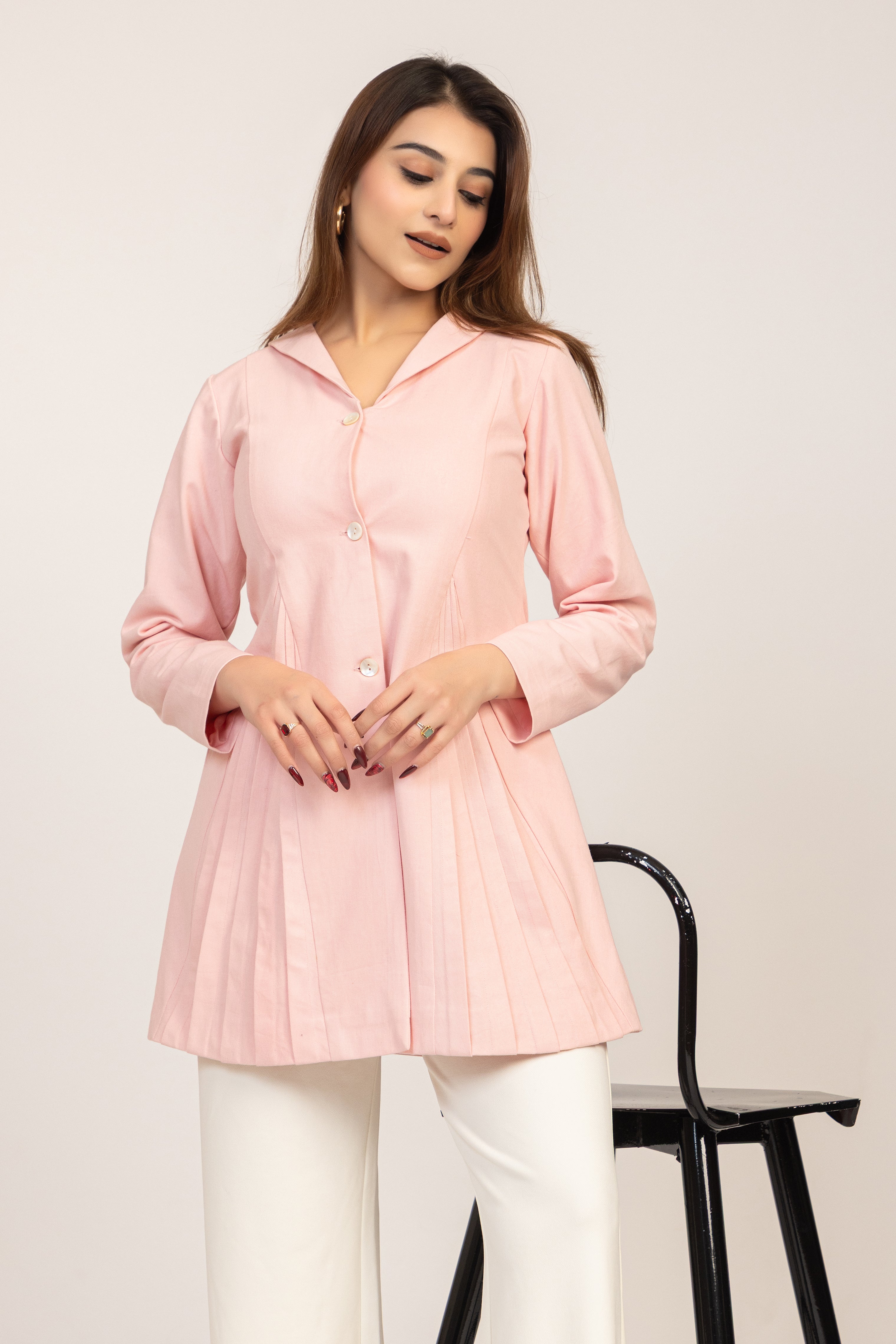 Pleated Panel Tailored Jacket