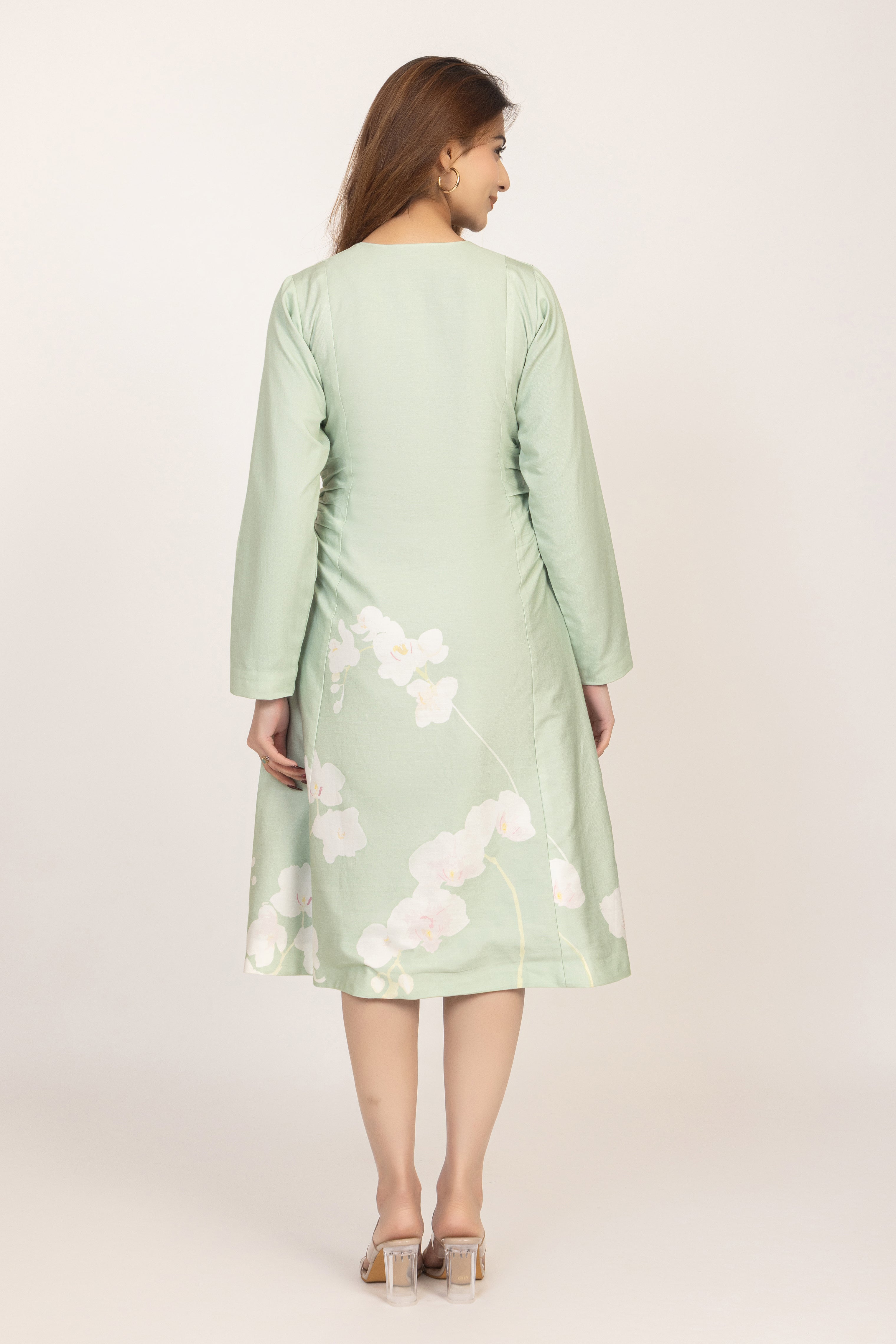Floral Panel Button-Front Coat