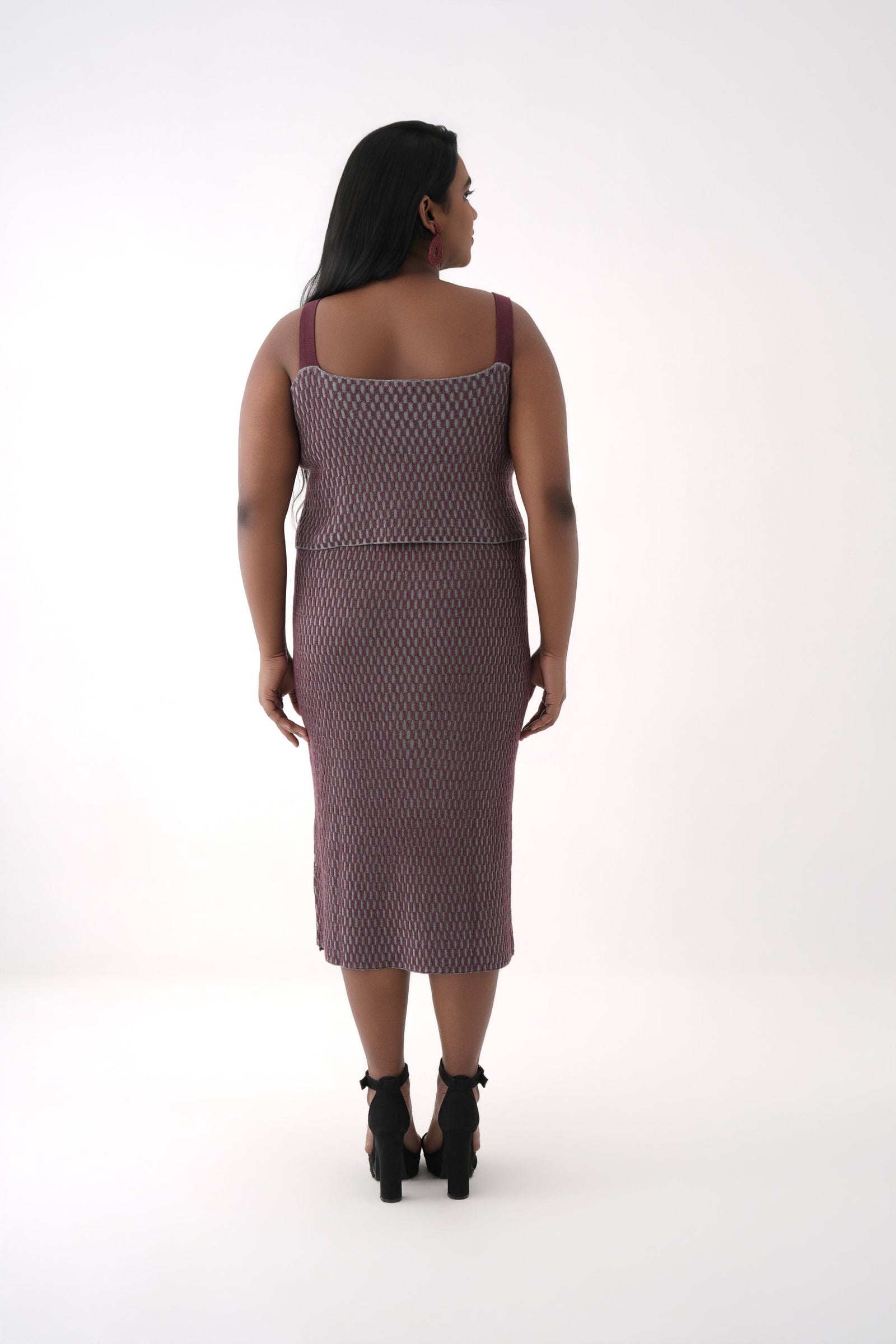 Honeycomb Knit Midi Dress 