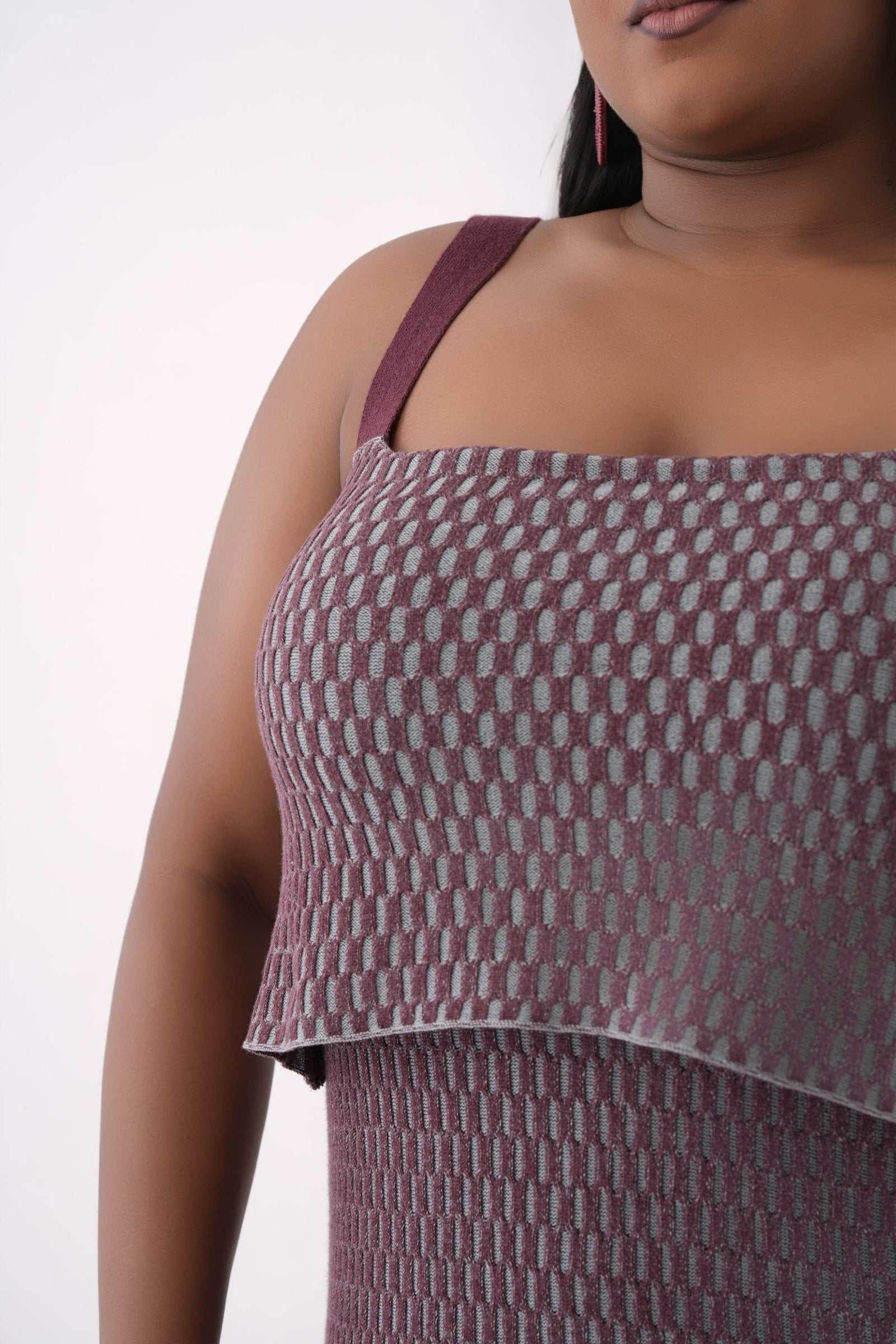 Honeycomb Knit Midi Dress 