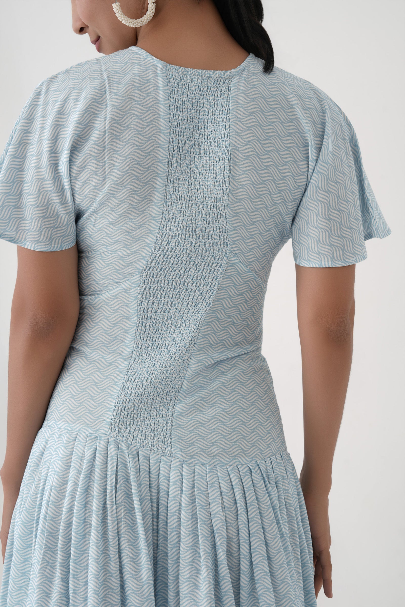 light blue Aqua Ripple Maxi dress For Women 