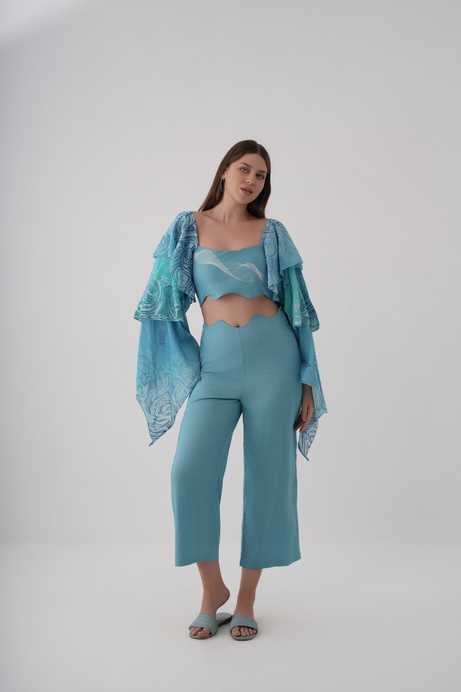 Cascade Co-Ord Set in Muai Blue