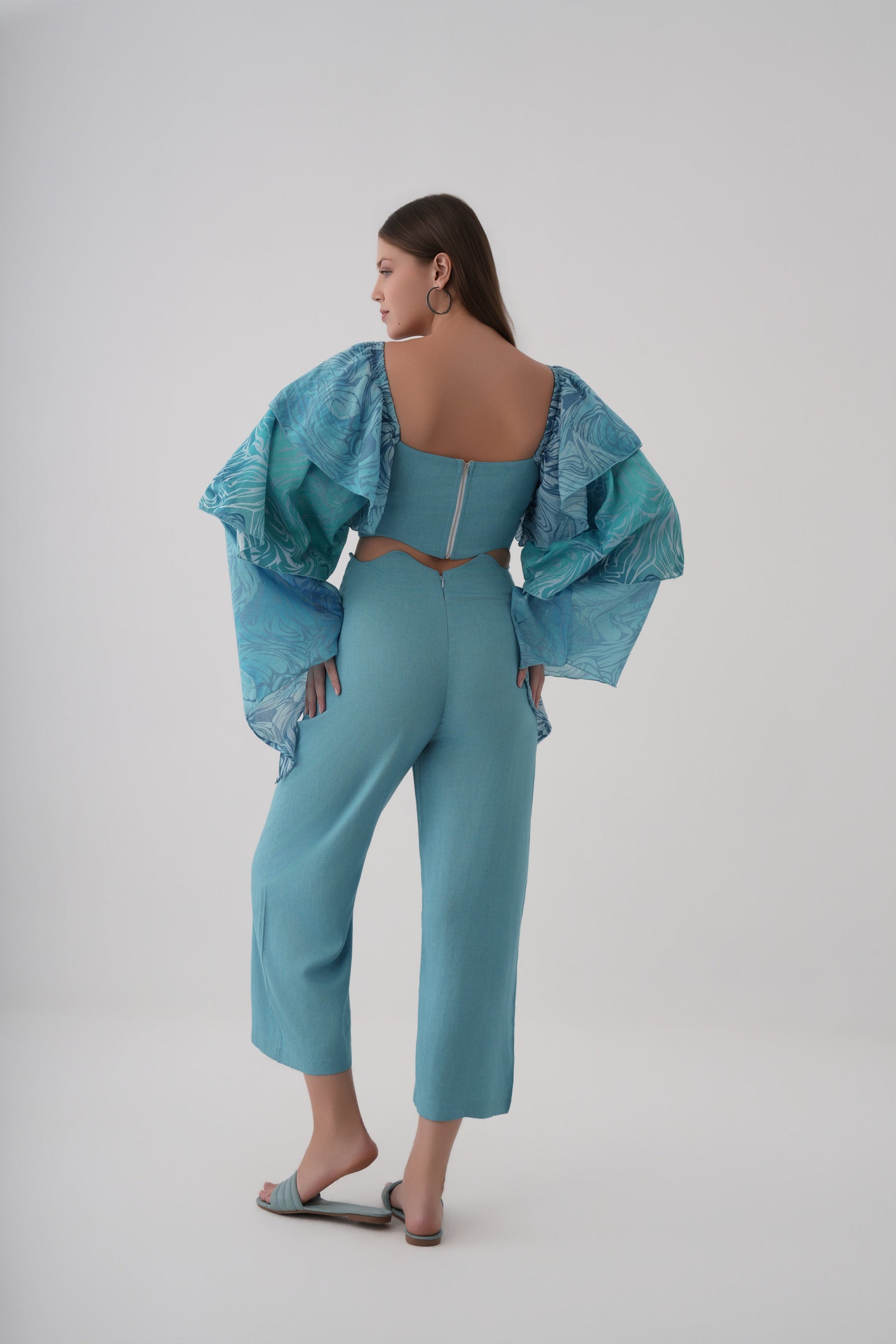 Cascade Co-Ord Set in Muai Blue