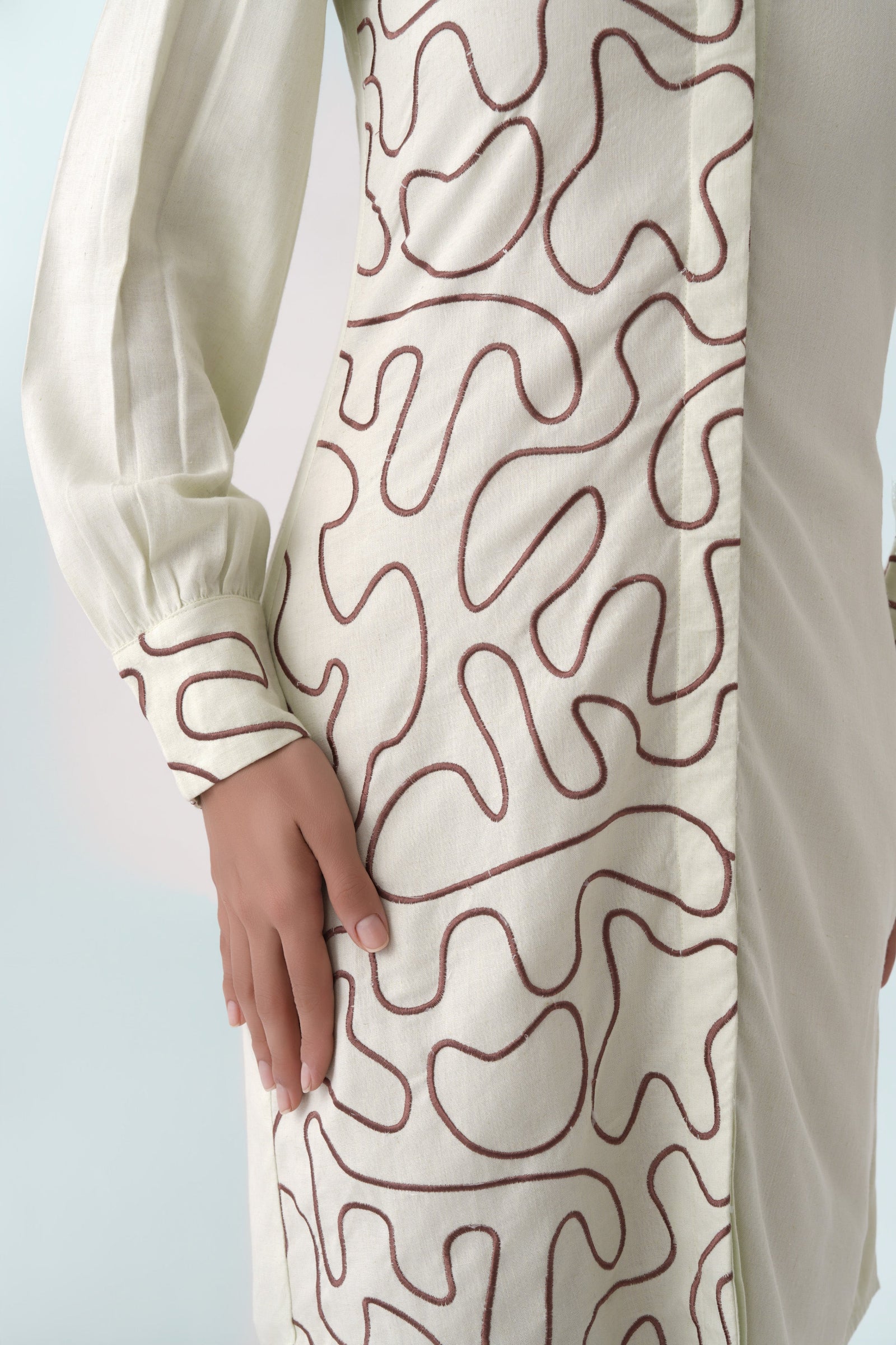 Lime green Embroidered Shirt Dress