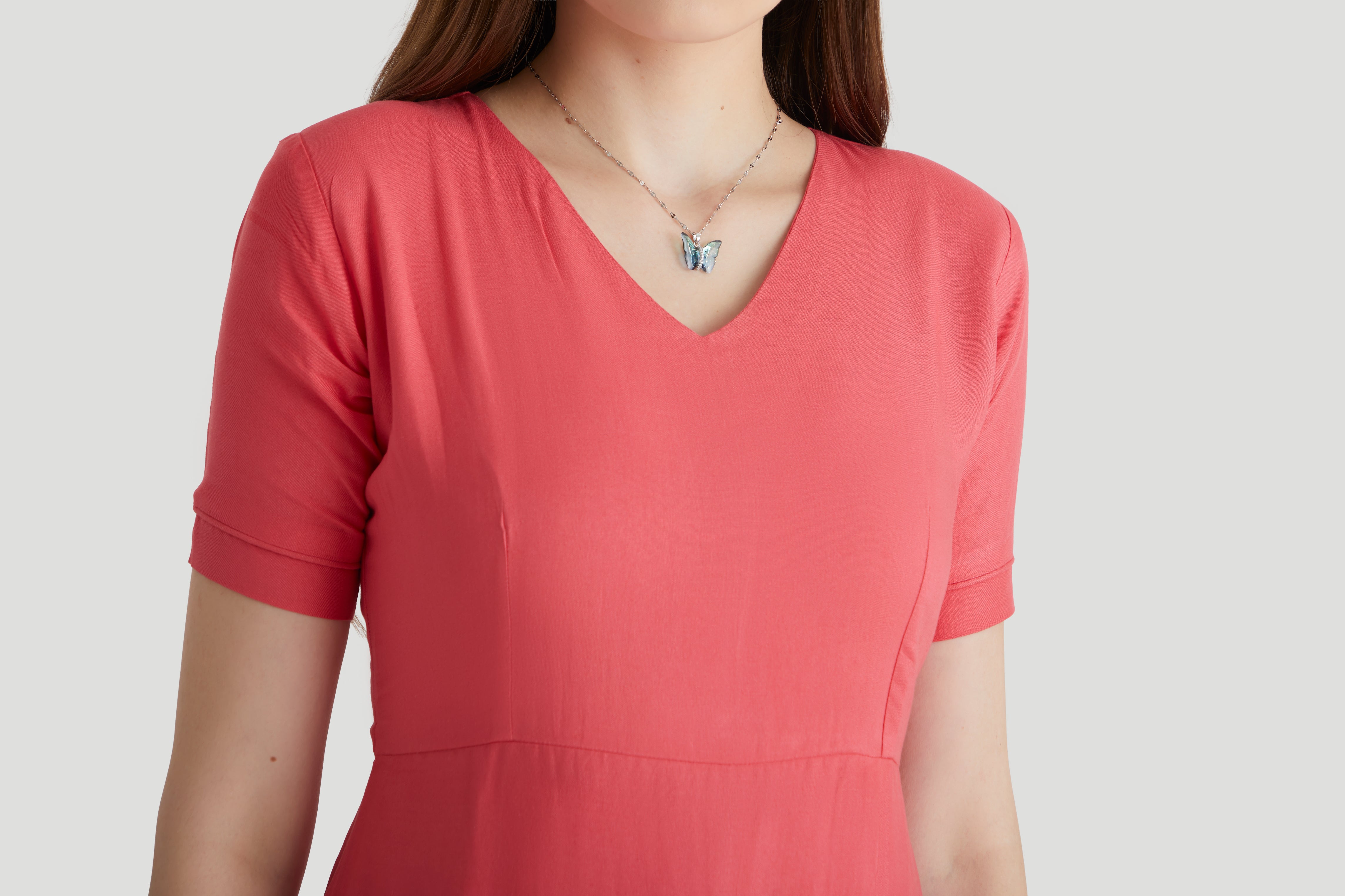 Embroidered Bodycon dress Rose Pink