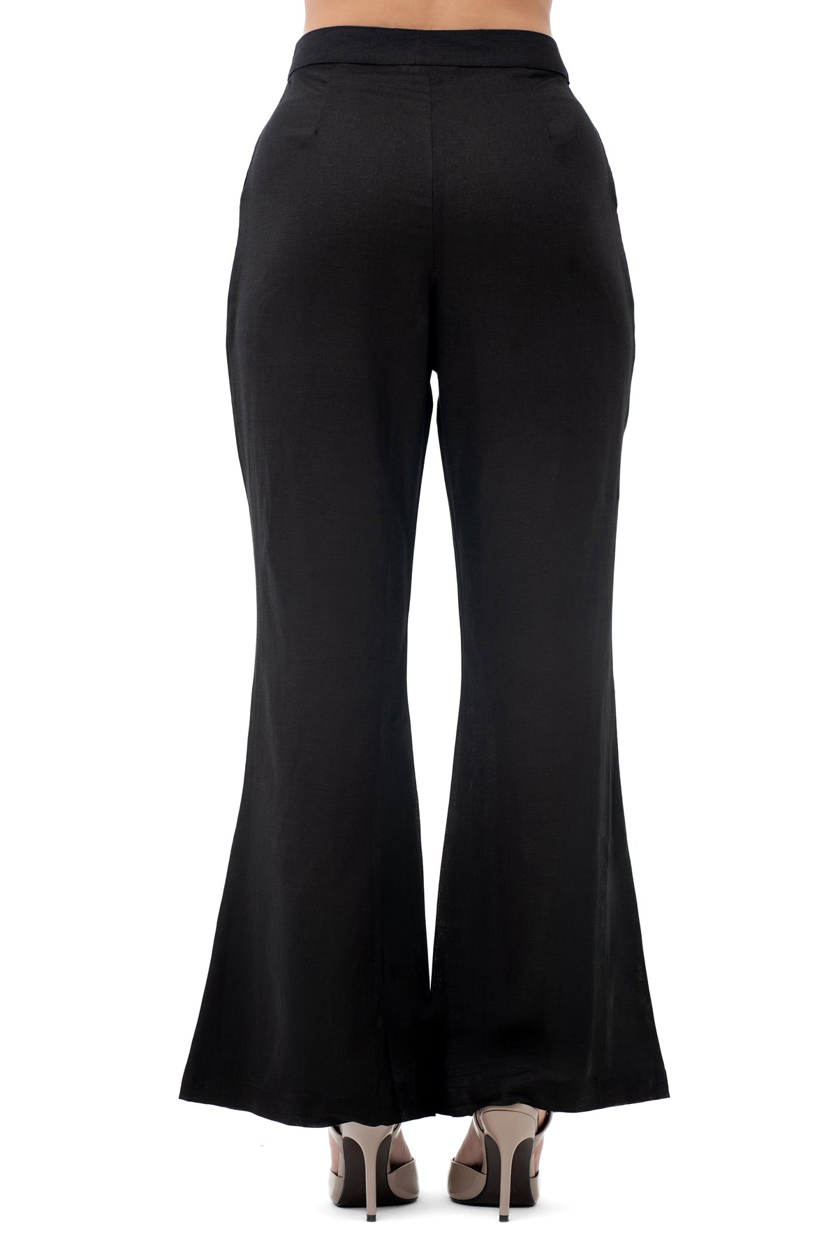 Tailored Bootcut Trousers in Black Beauty