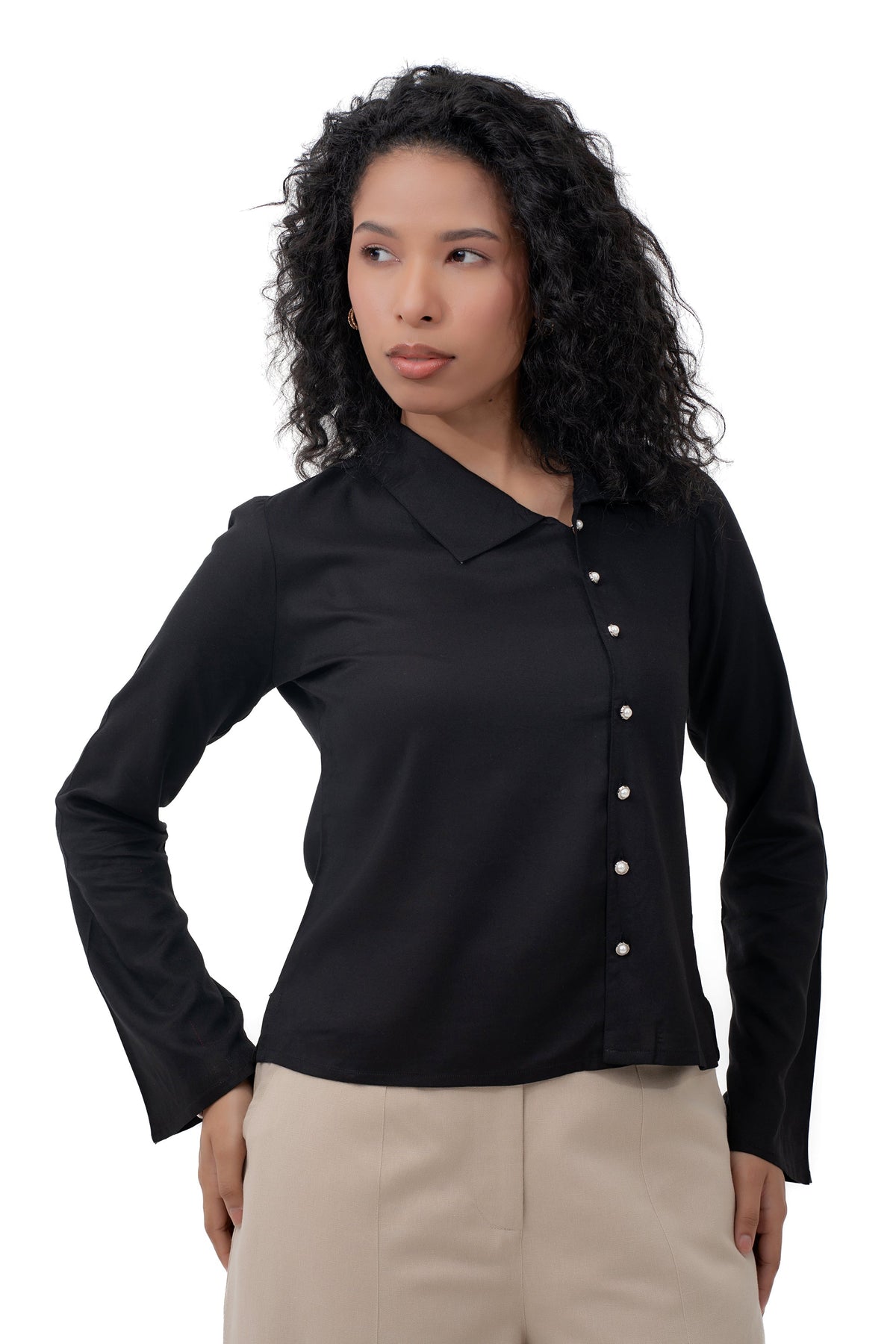 Asymmetrical Placket Shirt