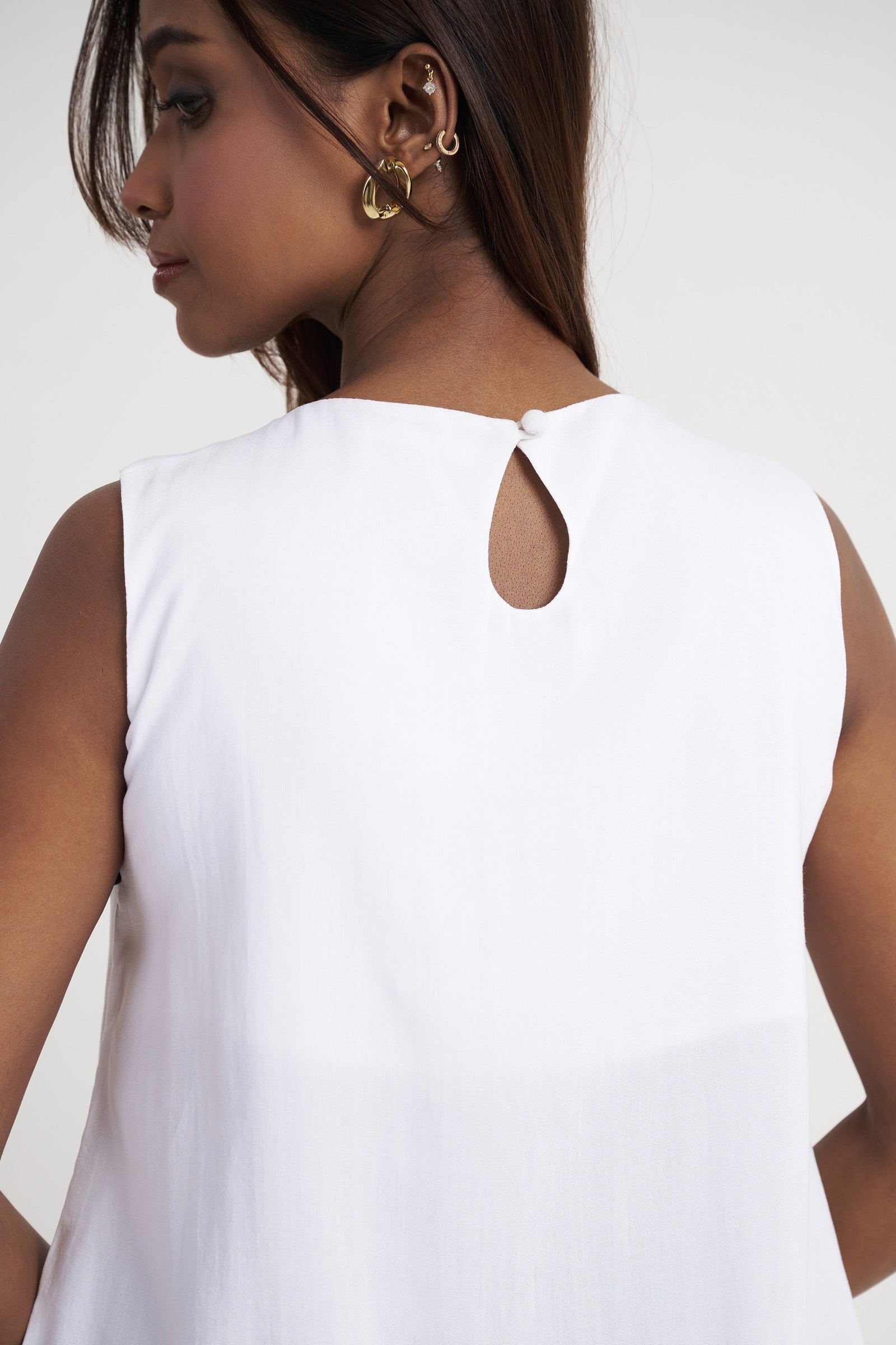 Beaded Embroidered Sleeveless Top