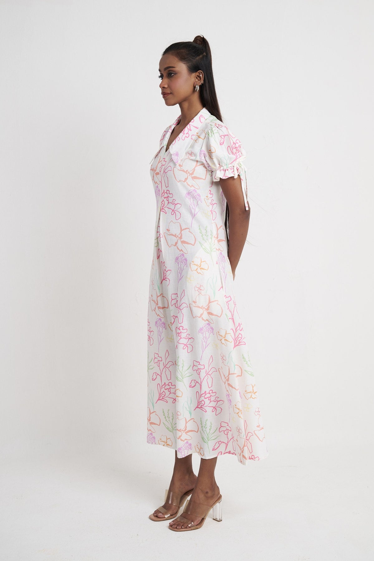 Flora Pleat Midi Dress