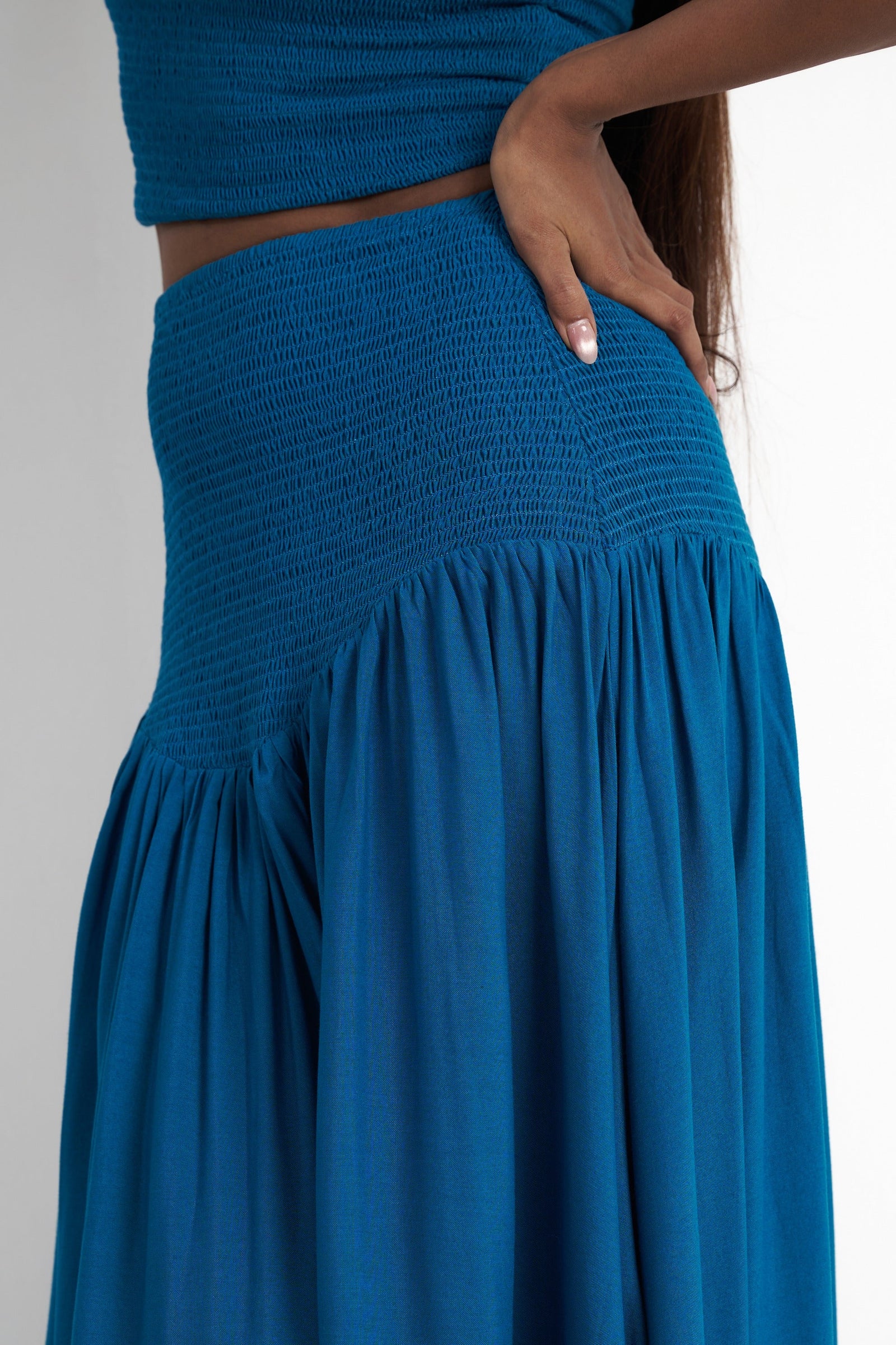 Smocked Waist Maxi Skirt