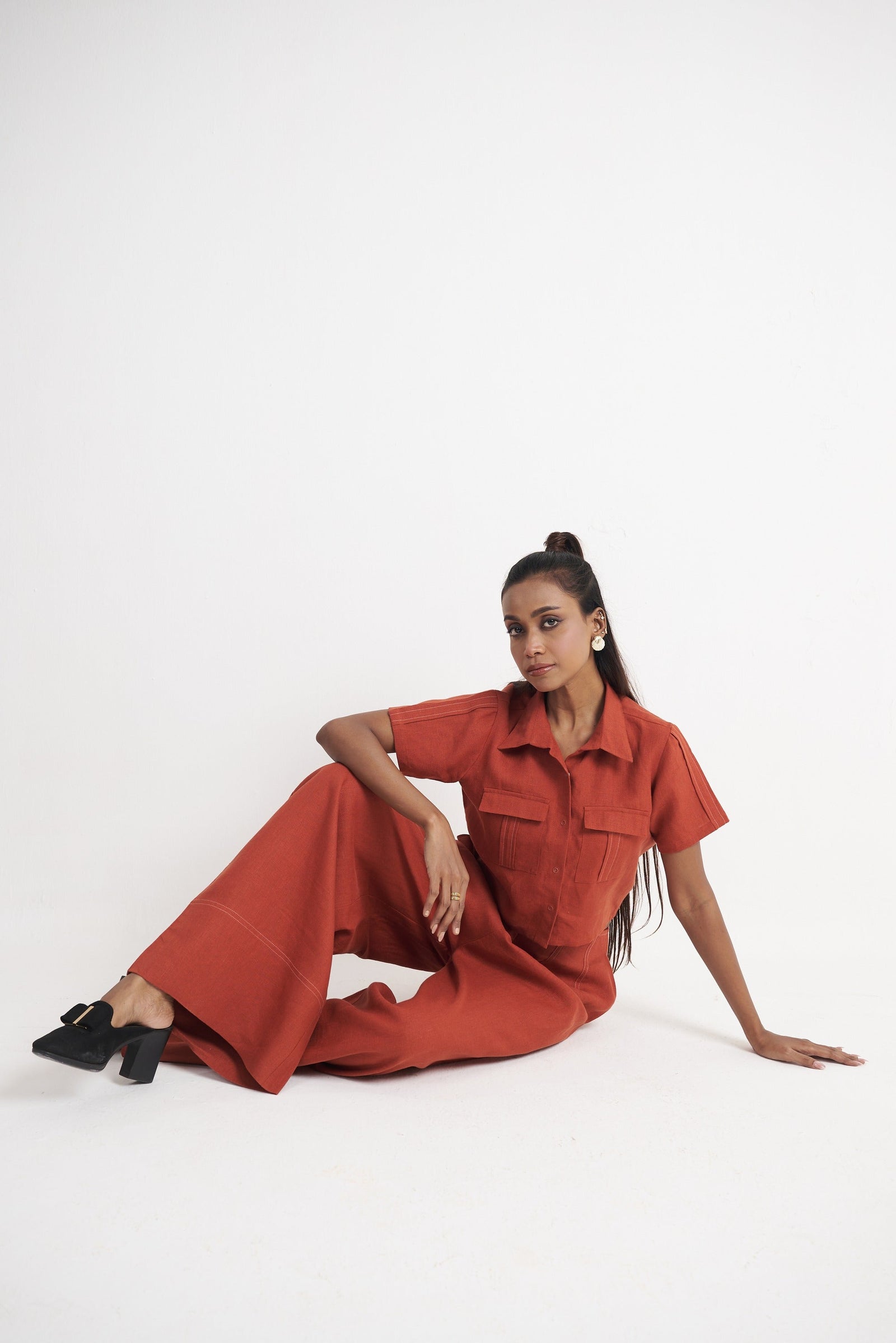 Utility Crop Shirt & Wide Leg Trouser Co-ord Set